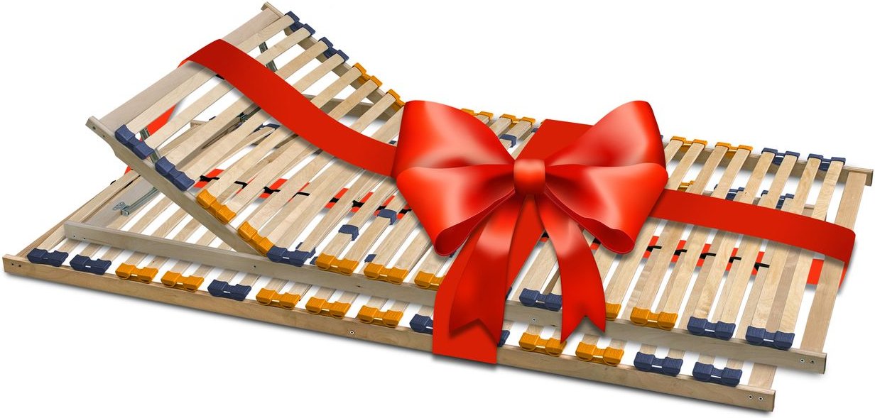 2er Set Lattenrost 90 x 200 cm für Partner "MULTIRA" 7-Zonen Kopfteil verstellbar