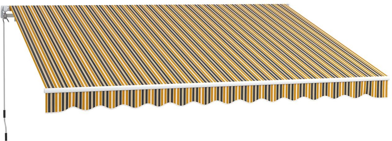 Markise Gelenkarmmarkise mit Handkurbel Alu 3,5 x 2,5 m Gelb Grau