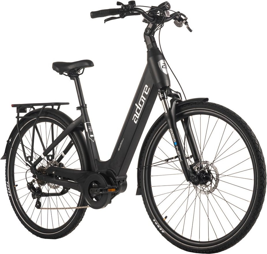 Thumbnail - ADORE E-Citybike 28" Alu Cityfahrrad CX-440 Mittelmotor 75NM / 15Ah schwarz matt