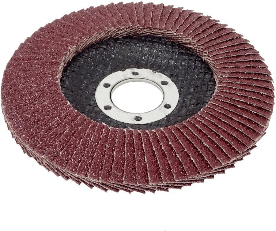 10x Fächerschleifscheiben 115mm flach Körnung 60 Braun Lamellenscheibe