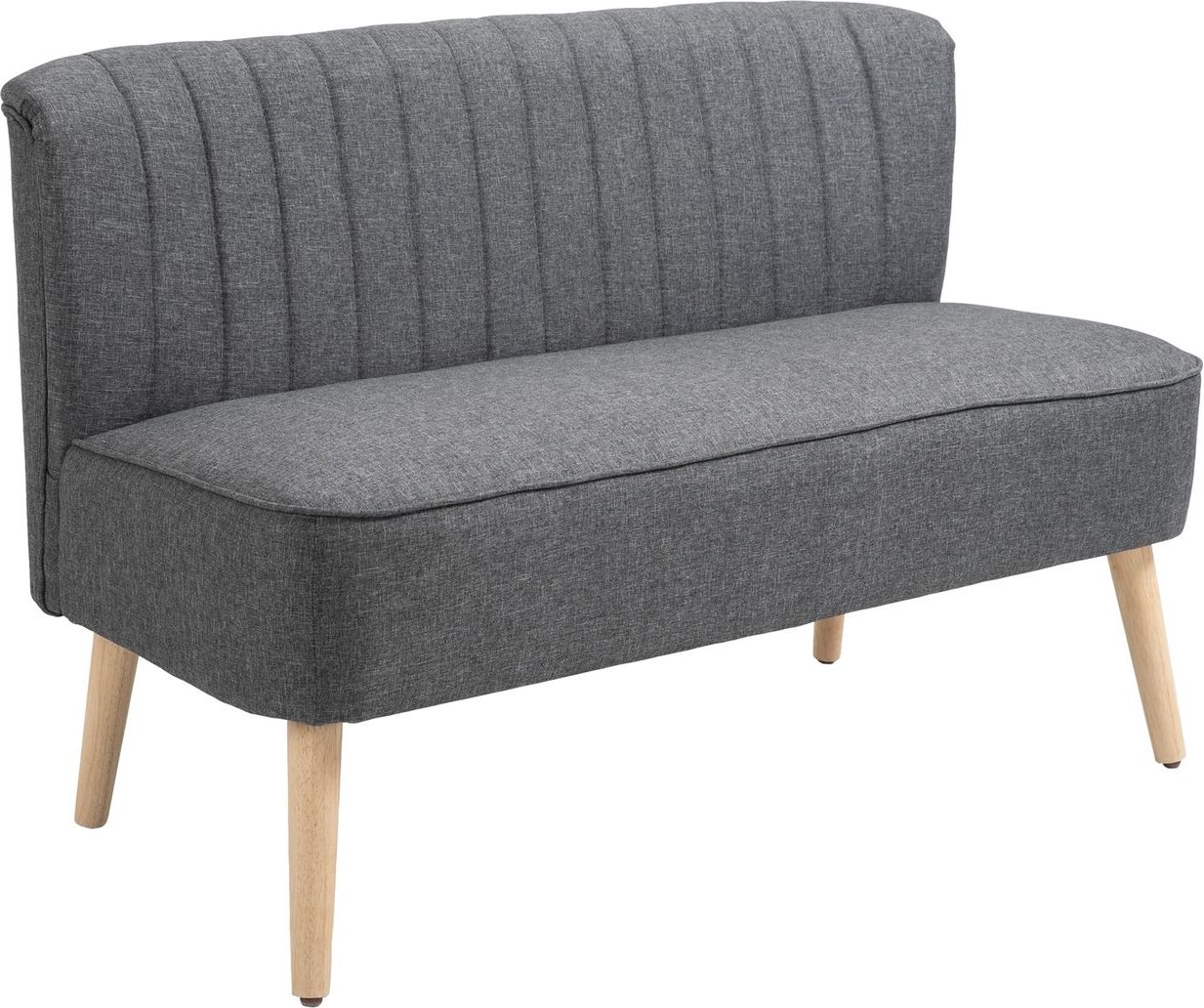 2-Sitzer Stoffsofa Polstersofa Sitzmöbel Loungesofa Holz Schaumstoff Dunkelgrau 117 x 56,5 x 77 cm