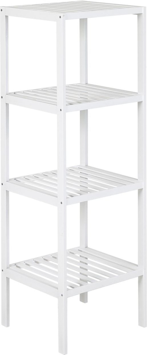 Bambusregal, 4 Ablagen, weiß