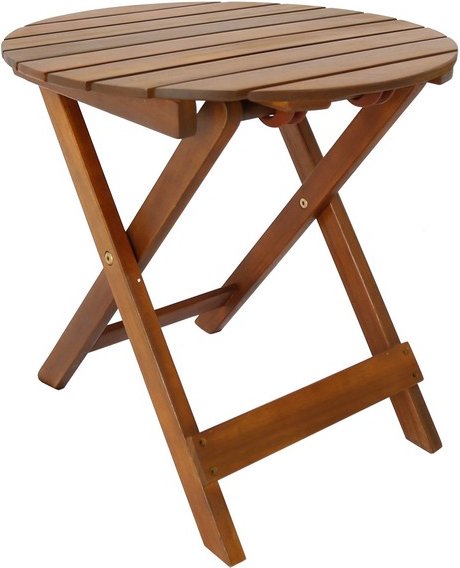 Gartentisch rund Ø 46x45 cm Massivholz Akazie