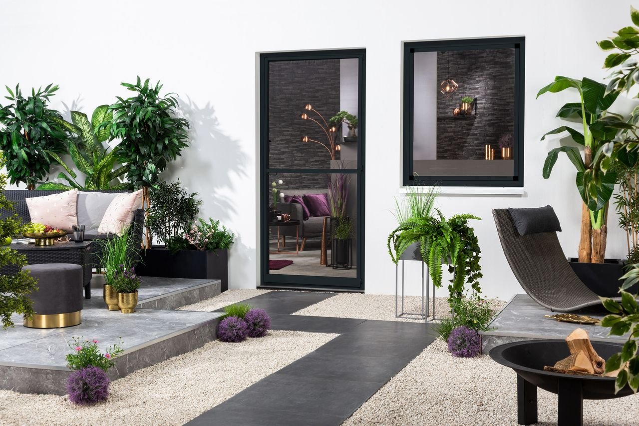 Alu - Teleskop-Fensterbausatz "START", 120x140 cm, Anthrazit