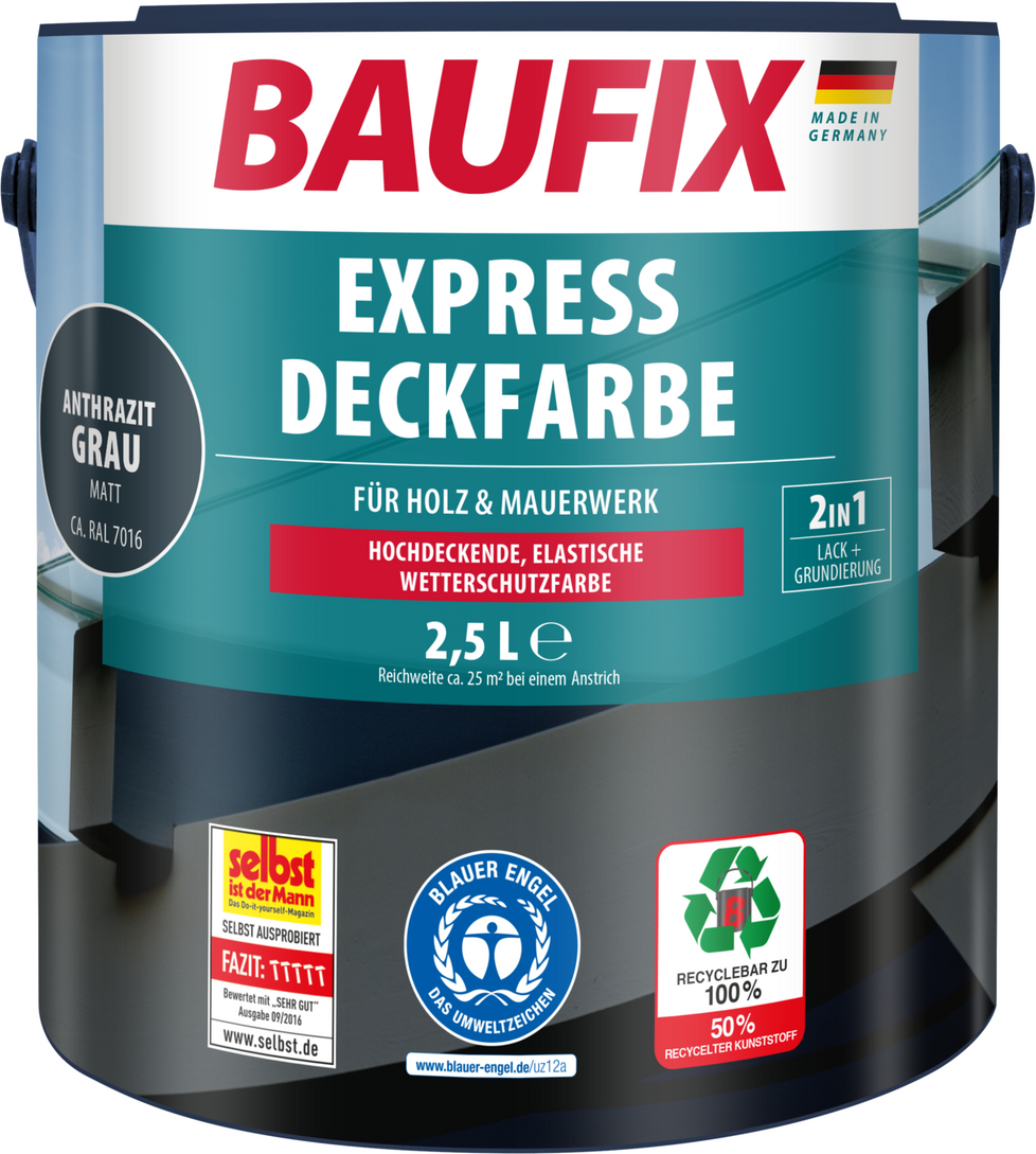 2in1 Express Deckfarbe 2,5 L anthrazitgrau
