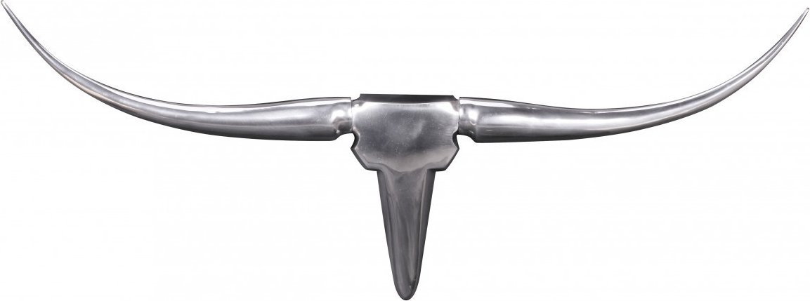 Wanddekoration Geweih Bull M 100 cm Aluminium silbern