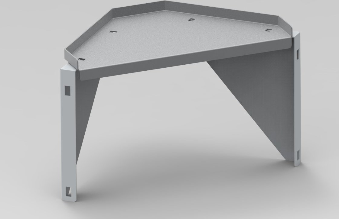 Eckregal für Pop up Panikraum