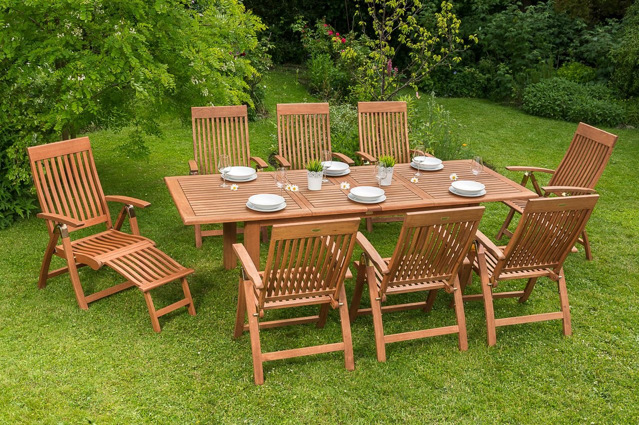 Comodoro Set 9tlg. Doppel-Ausziehtisch