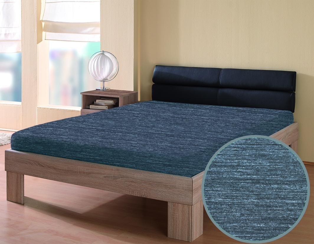 Jersey-Spannbetttuch "Melange", ca. 140 - 160 x 200 cm - Anthrazit
