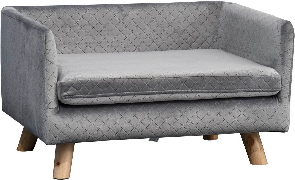 Thumbnail - Hundesofa mit Holzbeinen Hundebett für kleine Hunde bis zu 8 kg Grau
