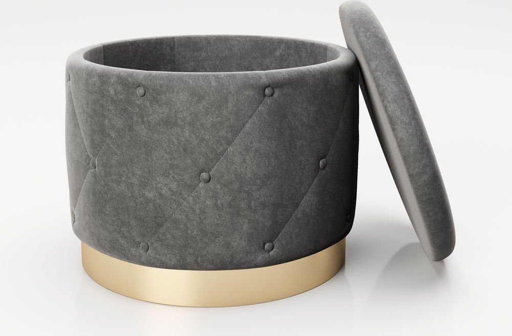 runder Pouf LIZ Grau