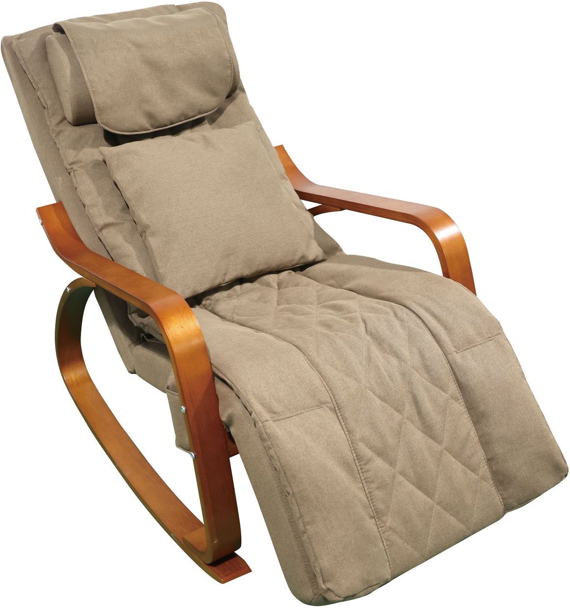 Elektrischer Massage-Schaukelstuhl, ca. 126 x 64 x 81 cm - Hellbraun