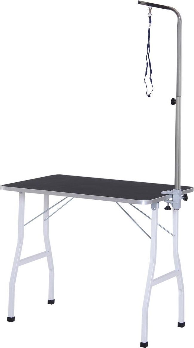 Haustier Trimmtisch, Hunde Schertisch, Tierpflegetisch, höhenverstellbar, inkl. Schlingen Schertisch Arbeitsfläche schwa...