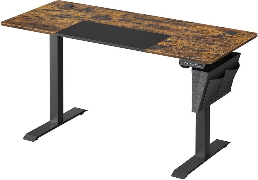 H?henverstellbarer Schreibtisch vintagebraun-schwarz