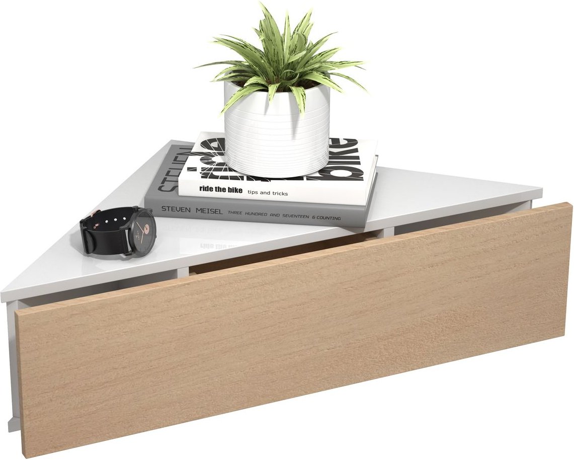 Wandschublade "Usal S" Weiß/Honig-Eiche