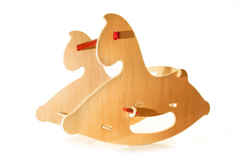 Schaukelpferd aus Holz (natur) / rocking horse