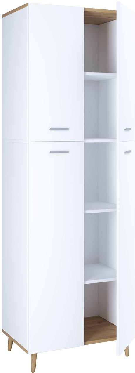 Schrank "Landos" Weiß/Honig-Eiche