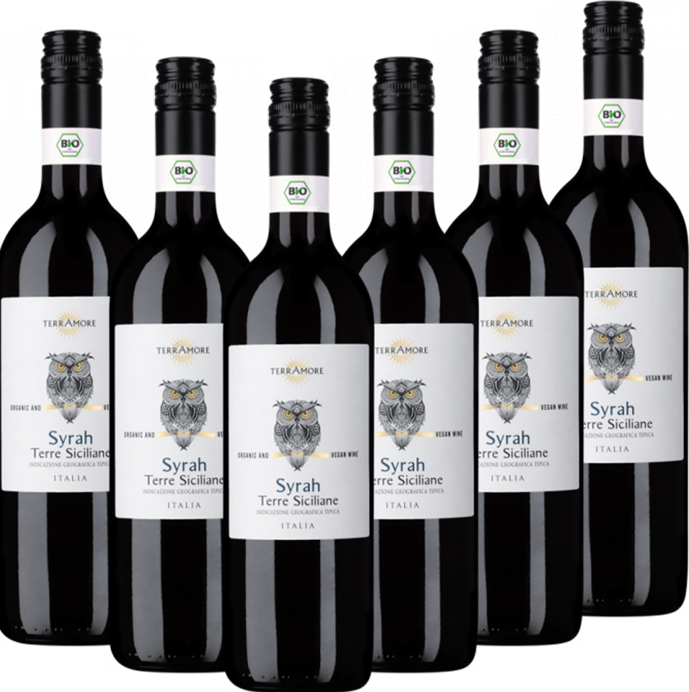 Bio-Syrah Terre Siciliane IGT TerrAmore Italien trocken - 6er Karton