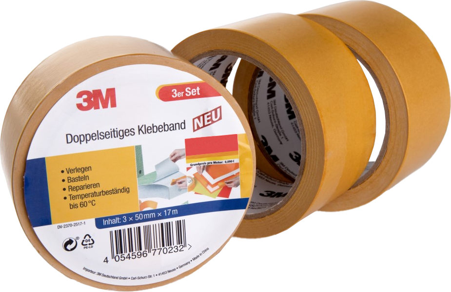 Thumbnail - Doppelseitiges Klebeband - 3er-Set