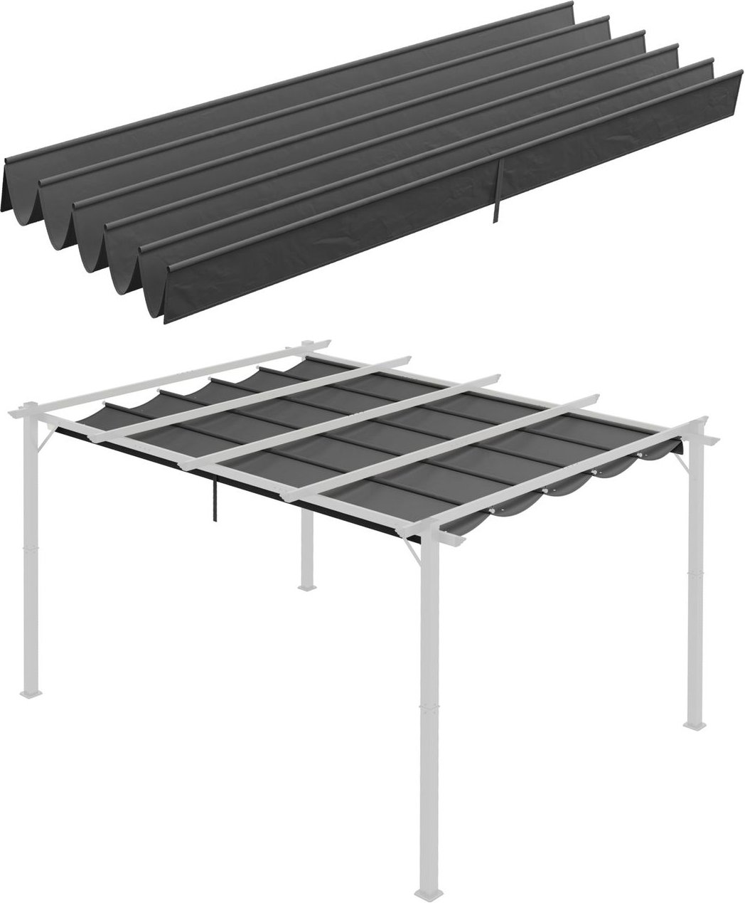 Outsunny Ersatzdach für Pergola, 3,5x2,6 m Pergola-Dach mit Entwässerungslöchern