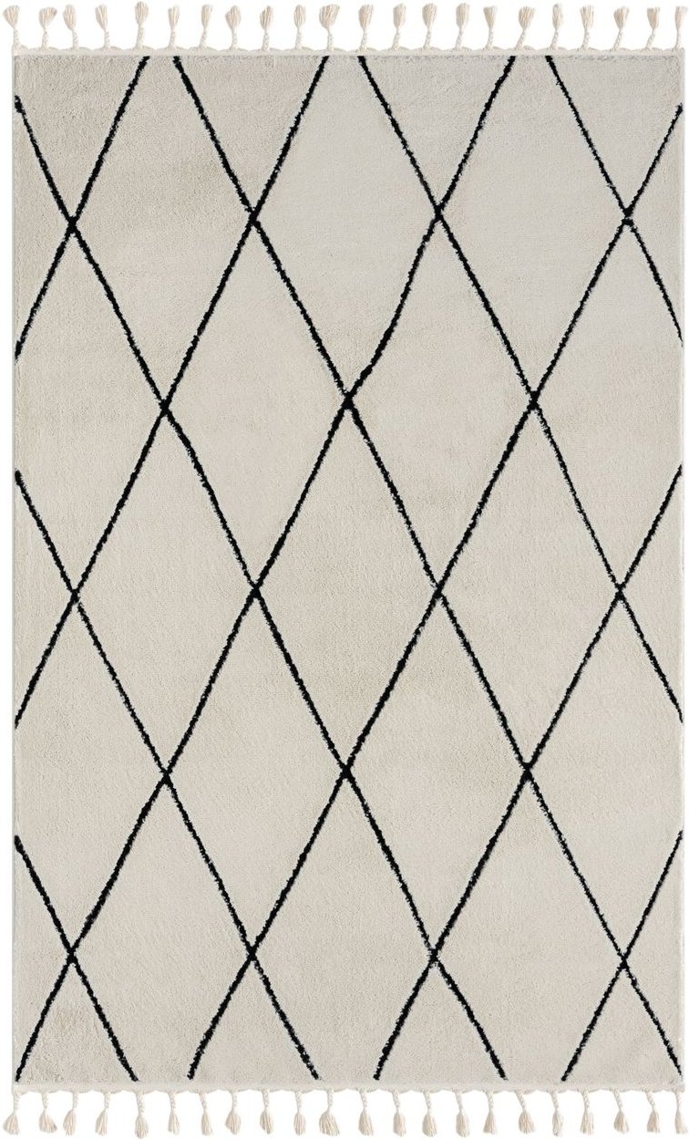 Thumbnail - Teppich Moroccan Symphony, 160 cm x 230 cm, Farbe weiß, rechteckig, Florhöhe 19mm
