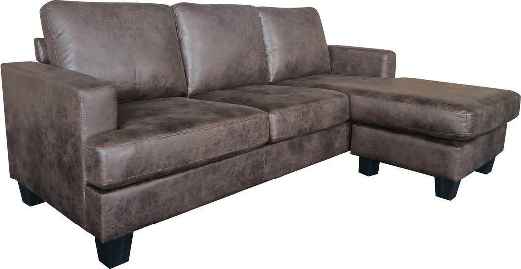 Ecksofa in Vintage Optik - Dunkelbraun