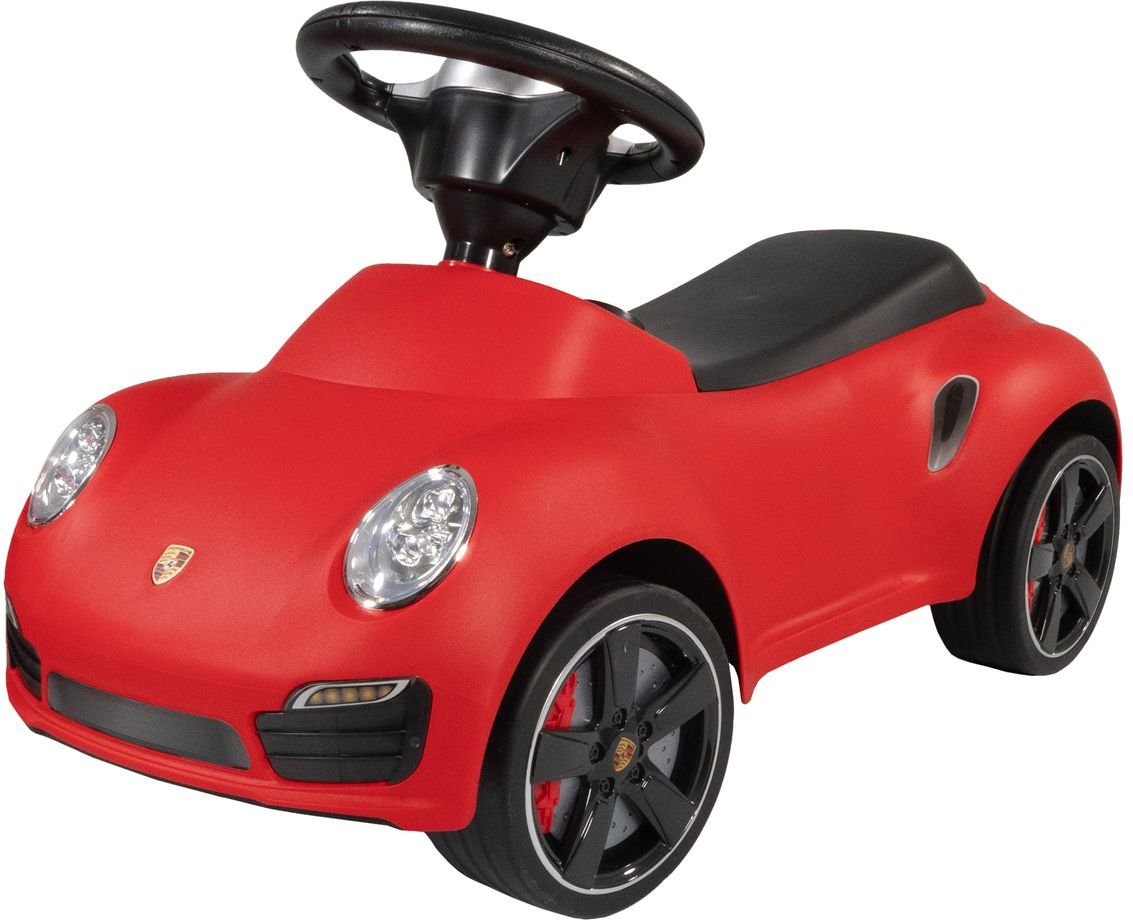 Rutschauto Porsche 911, rot, Kinderfahrzeug mit Hupe und Überschlagschutz, Rutscherfahrzeug