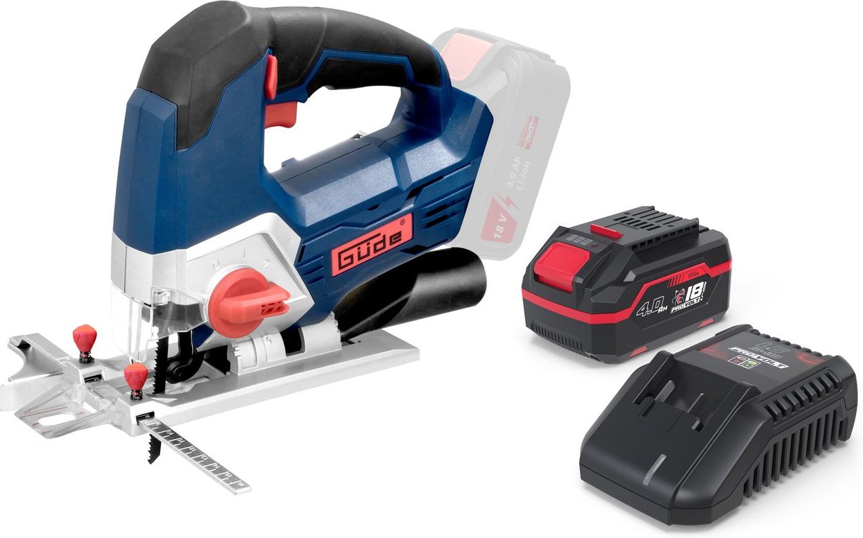 Güde Akku Stichsäge STS 18-0 inklusive Ladegerät & Akkupack Starter-Kit Set