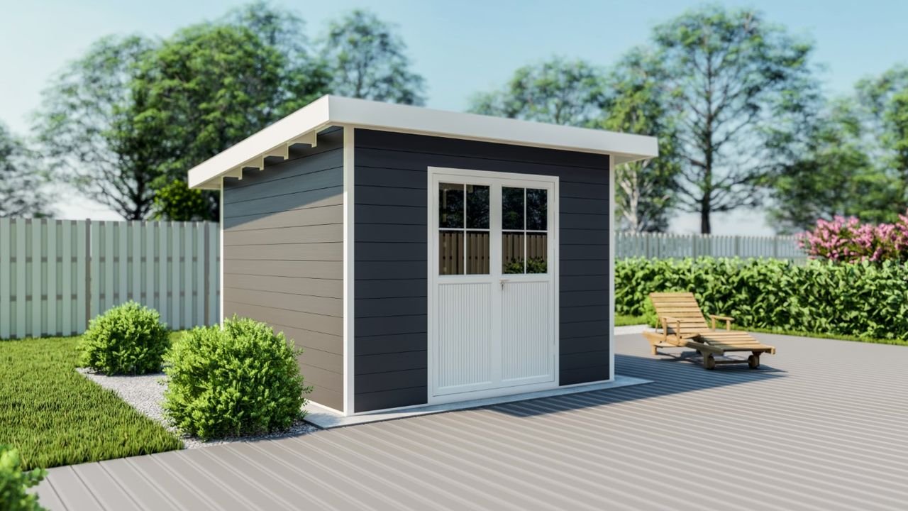 eleph WPC Gartenhaus Flachdach M FSC100%