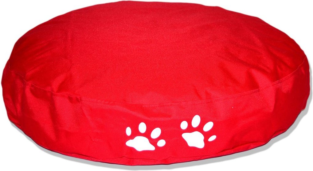 Outdoorfähiges Tierkissen Rund mit Pfotendruck, ca. 70Dx12H cm, Farbe: Rot