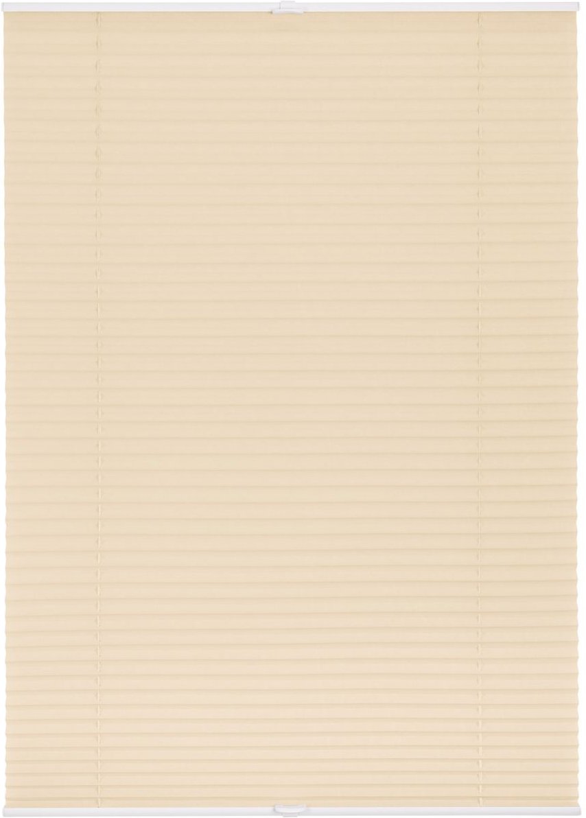 Plissee Klemmfix, ohne Bohren, verspannt - Creme, 90 cm x 130 cm (B x L)