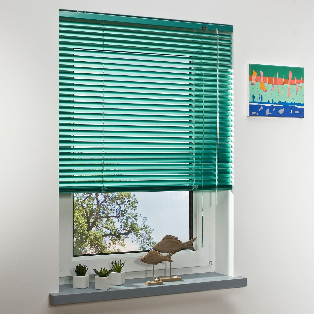 Aluminium-Jalousie, grün, 160 x 60 cm