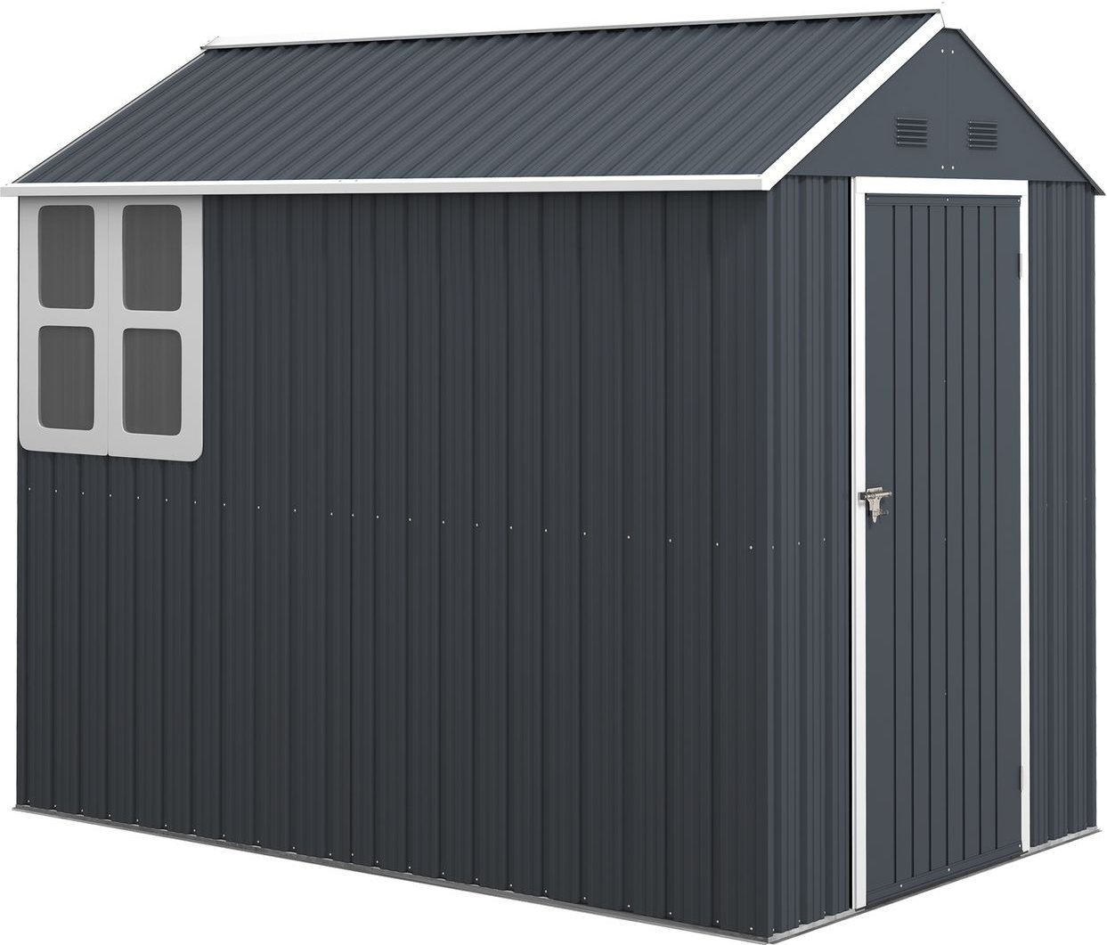 Gerätehaus Stahl 4¿ Gartenschrank mit Fenster Gartenhaus 259x172x222 cm