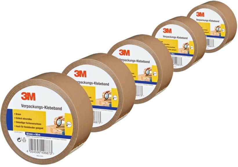 Verpackungs-Klebeband, Braun - 5er-Set