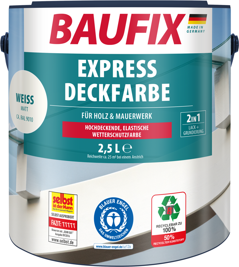 Thumbnail - 2in1 Express Deckfarbe 2,5 L weiß