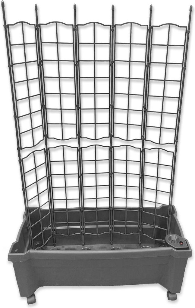 KHW Calypso Pflanzkasten, grau, auf Rollen mit Bewässerungssystem, modulares Spalier