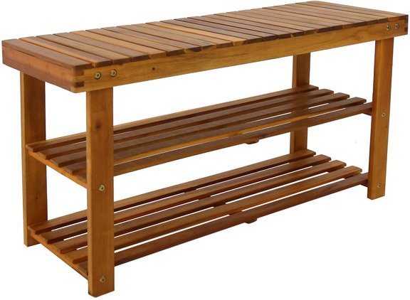 Universal-/Schuhregal Akazienholz 32 x 90 x 45 cm