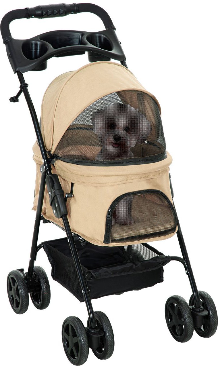 Hundewagen Pet Stroller für kleine Hunde und Katzen Khaki