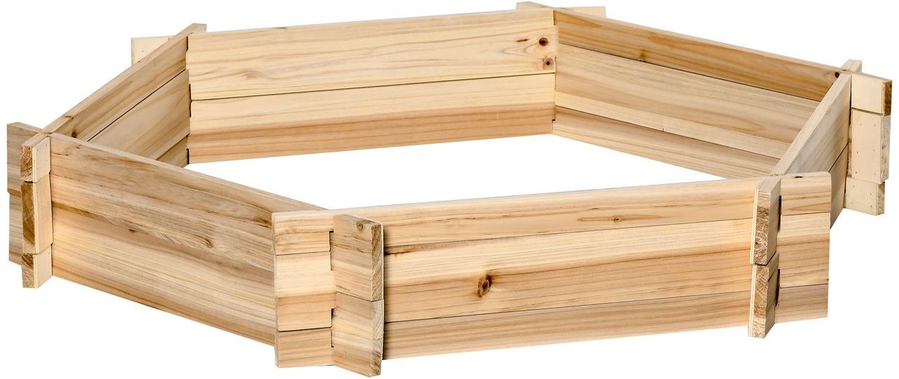 Hochbeet sechseckig DIY Pflanzkübel Pflanzkasten aus Holz Natur