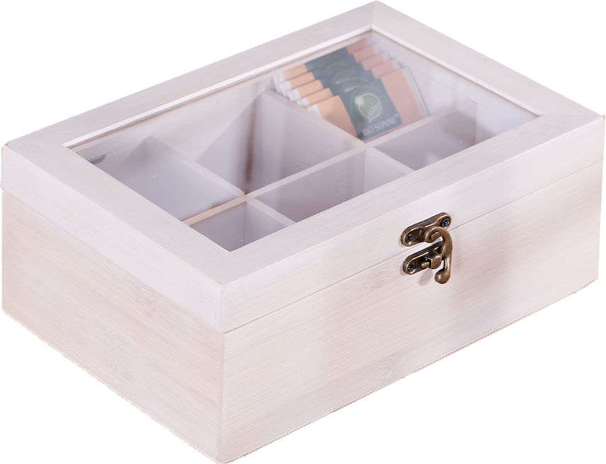 Bambus Aufbewahrungen "Weiß-lasiert"