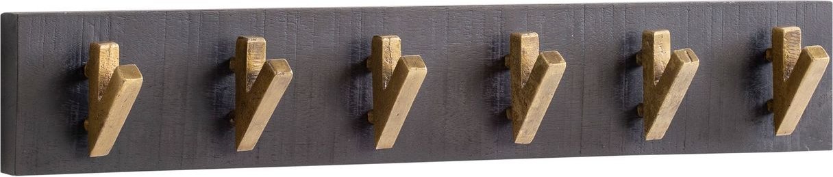 Wandgarderobe Hakenleiste Holz Massivholz 60 cm Garderobe Flur Schwarz