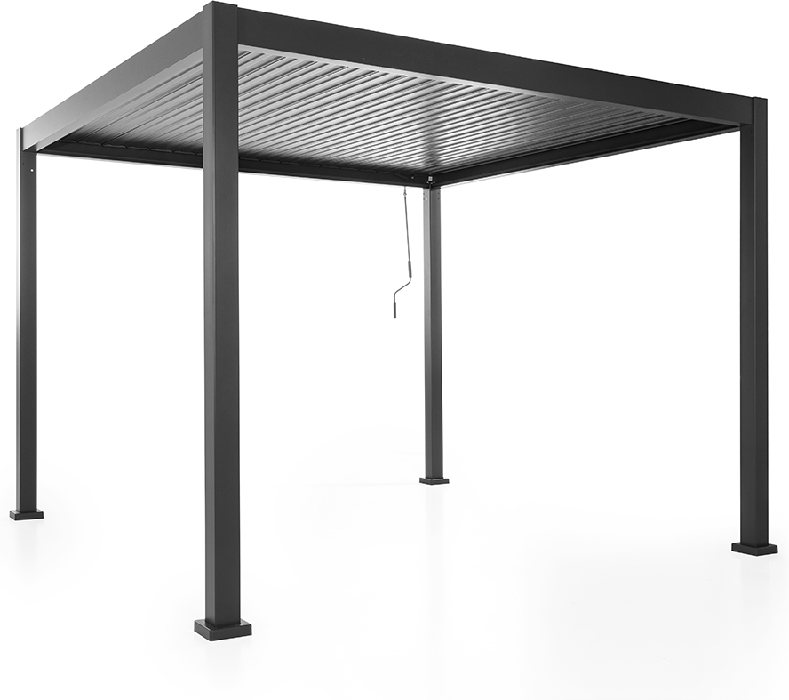 Alu Pergola mit beweglicher Entlüftung, ca. 300 x 300 x 230 cm - Anthrazit