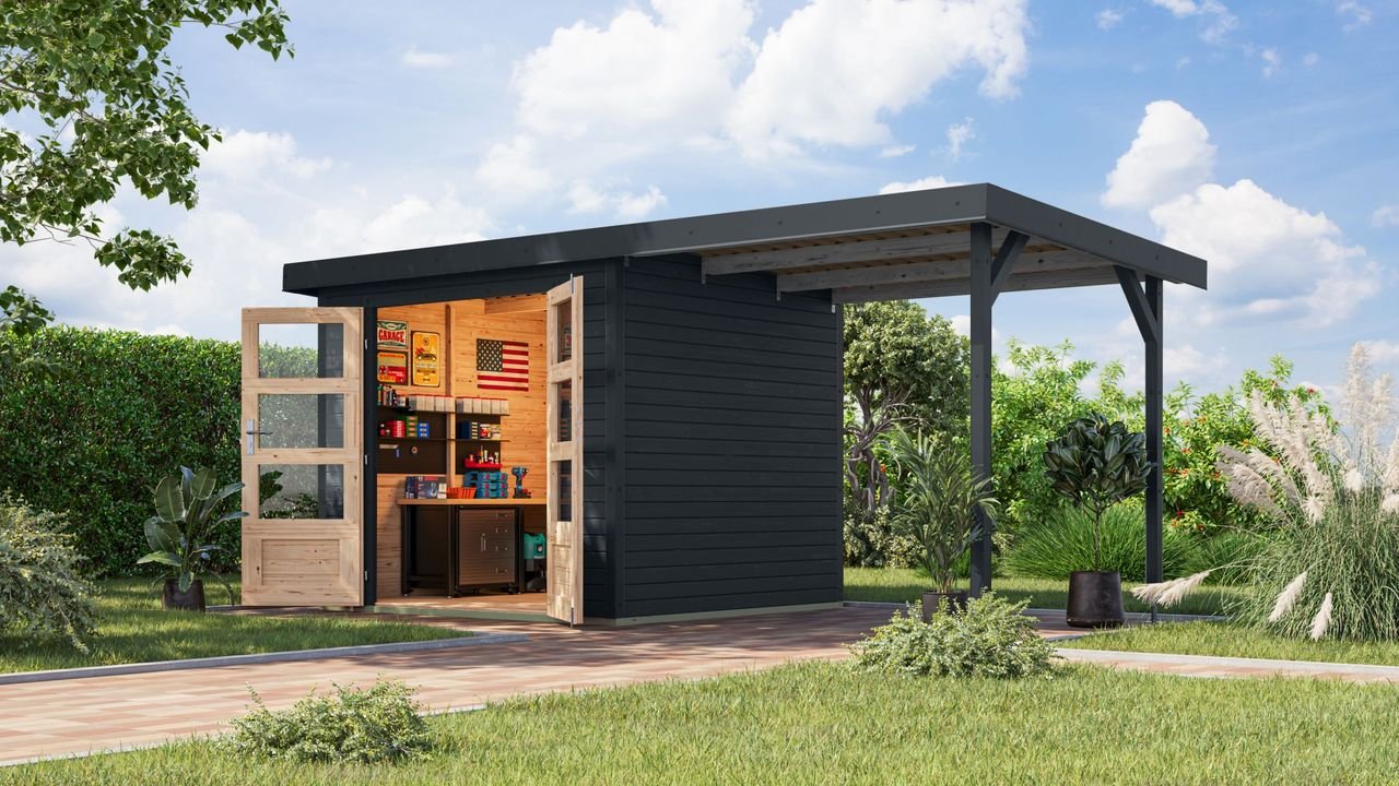 Gartenhaus Galatea 3C im Set anthrazit