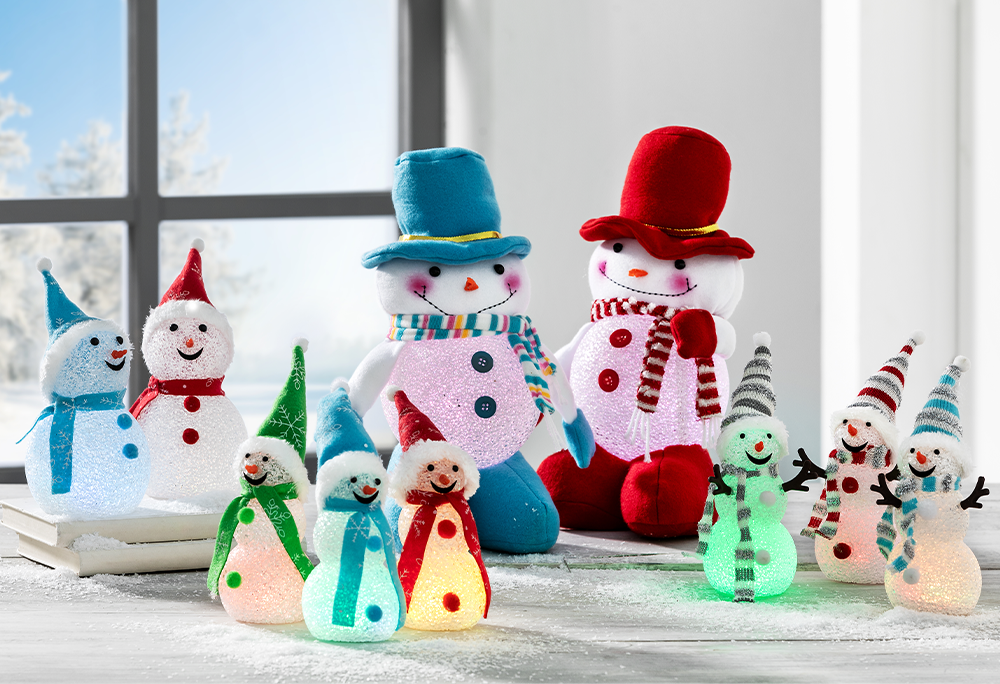 LED-Schneeballfiguren - 2er-Pack