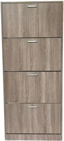 Ravon Schuhschrank mit 4 Türen, ca. 63 x 24 x 150 cm – Holzoptik