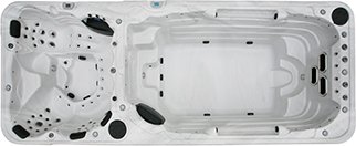 Swim Spa 580x230x135 cm für bis zu 8 Personen Doppelfilter-System verstellbarer Wasserfall 4800 L