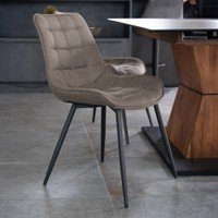 Thumbnail - HOME DELUXE Polsterstuhl Esszimmer 4er Set IKALO – Grau / Braun