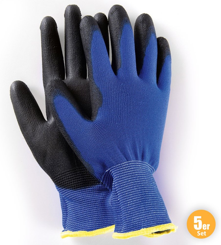 Multifunktions Handschuhe, Blau, Größe 8 - 5er Set