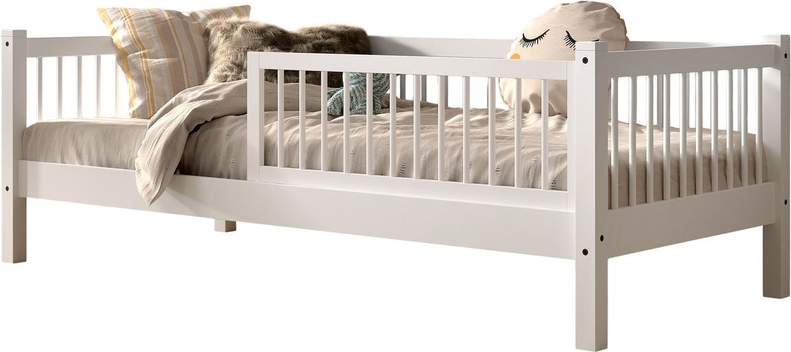 VIPACK - FAGUS weiß Kojen-Bett 90x200cm, inkl. Lattenrost, inkl. Rausfallschutz, Buche massiv