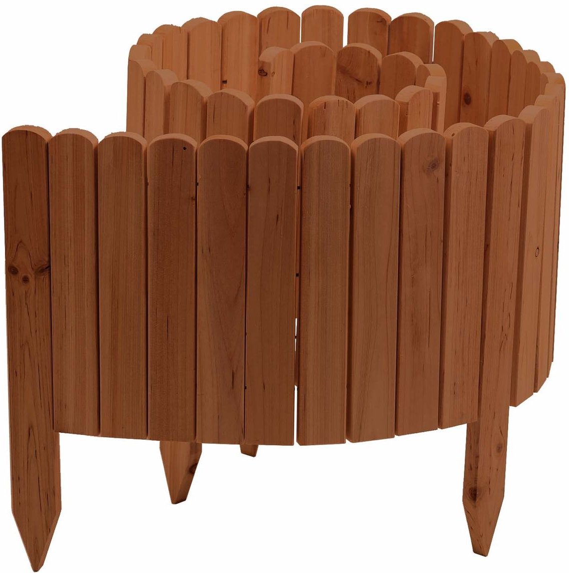 Rollzaun aus Holz, ca. 203 x 30 / 45 x 1,7cm - Braun